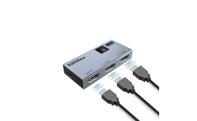 Promate MediaSwitch-2T Ultra-HD 8K@60Hz HDMI® Switch with Smart Touch Control